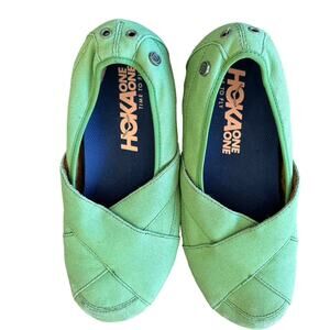 Mozo Sport Flat Shoe‎ Womens Size 7 Comfort Green Slip Ons Travel #3734 Canvas